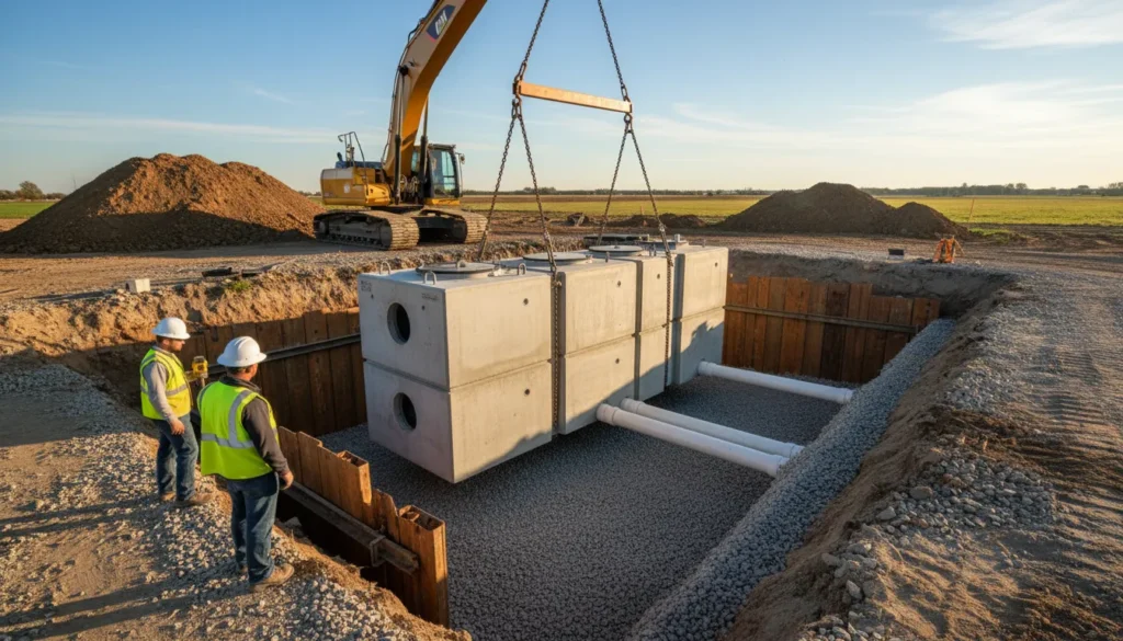 commercial septic system installation wide
