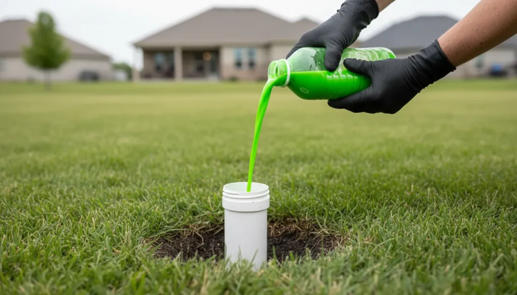 septic dye test inspection wide