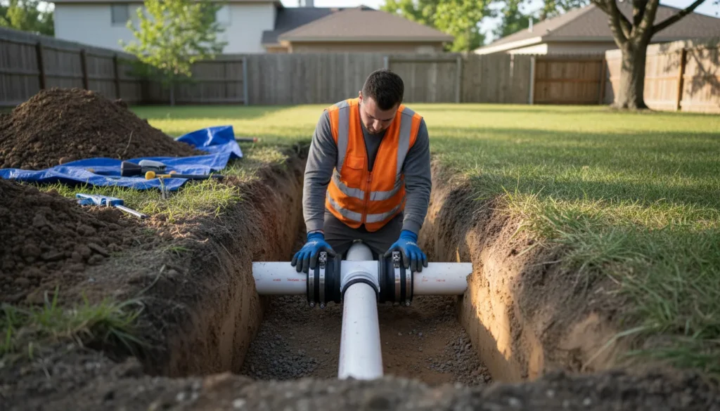 septic pipe repair wide